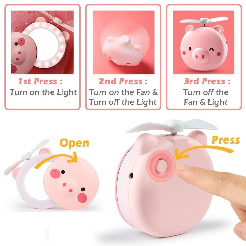 PiggyGlow Pocket Fan